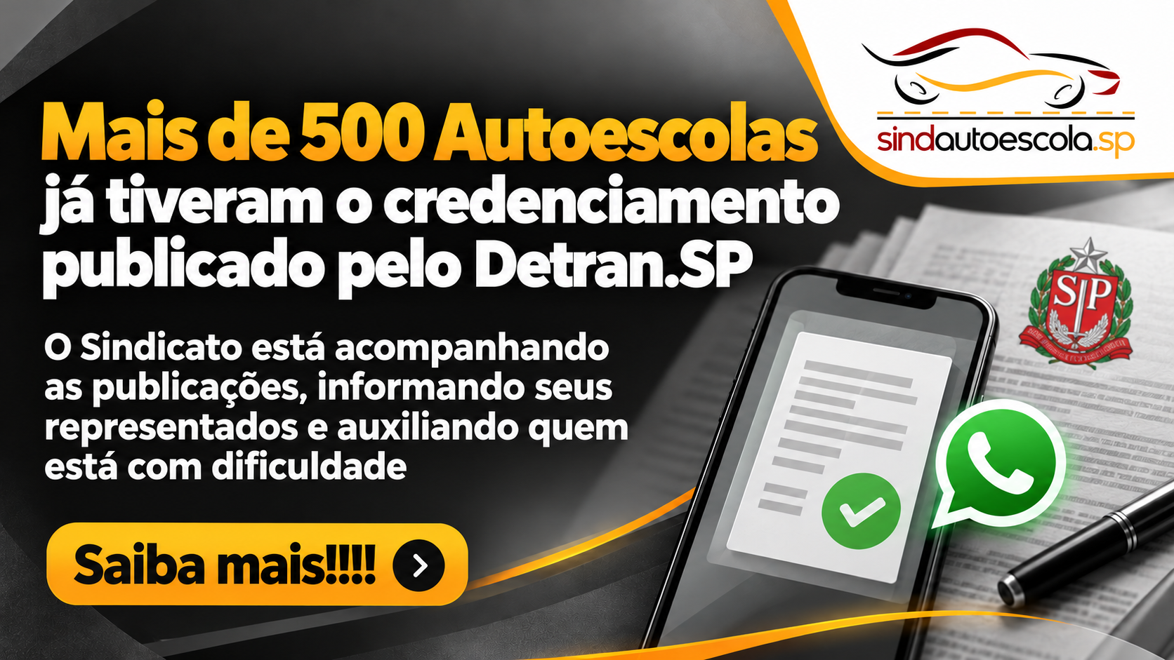Mais de 500 Autoescolas tiveram o credenciamento publicado pelo Detran.SP 