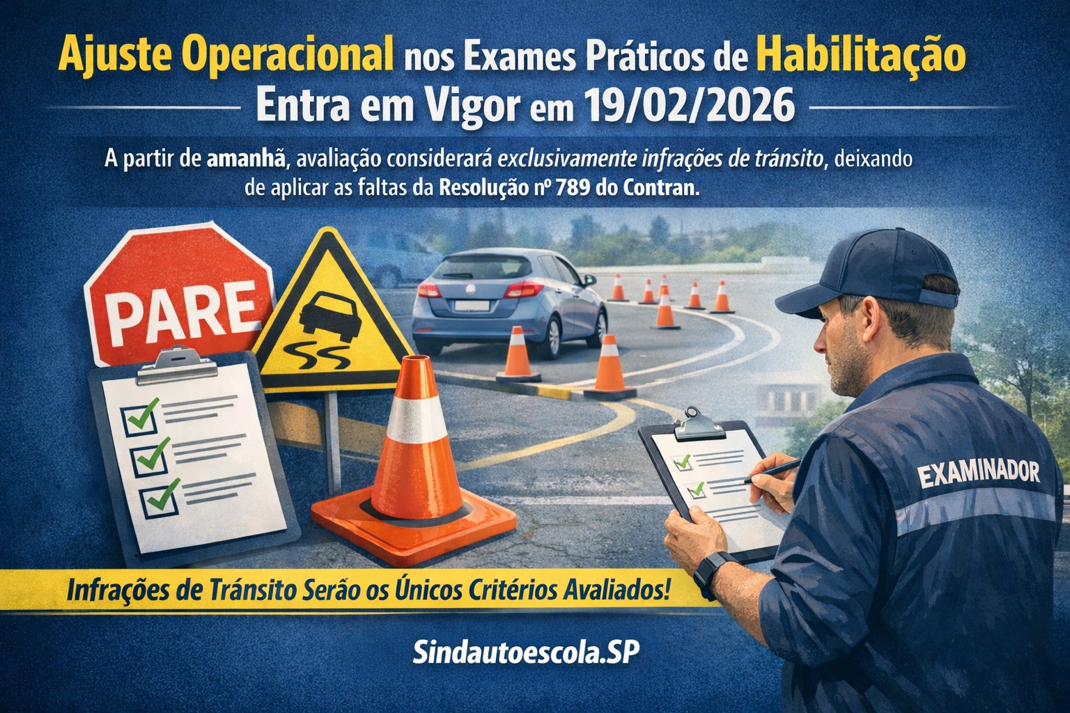 Ajuste Operacional nos Exames Práticos de Habilitação Entra em Vigor em 19/02/2026