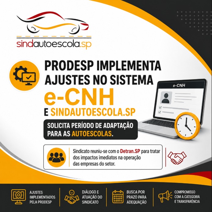 PRODESP implementa ajustes no sistema e-CNH e Sindautoescola.SP solicita período de adaptação para as Autoescolas