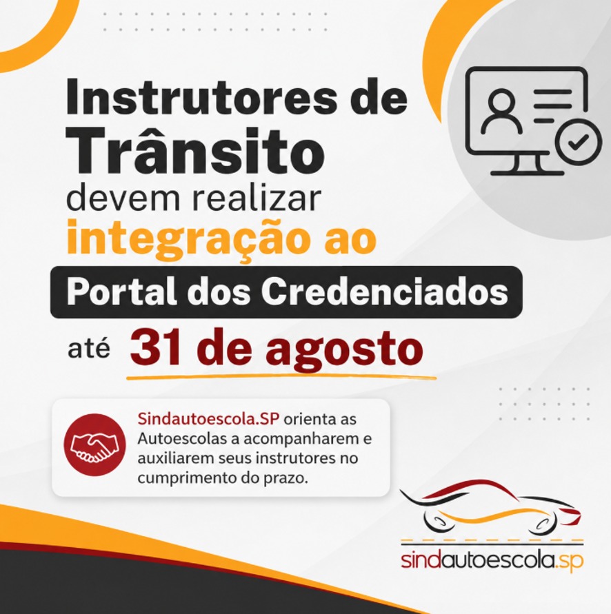 Instrutores de Trânsito devem realizar integração ao Portal dos Credenciados até 31 de agosto