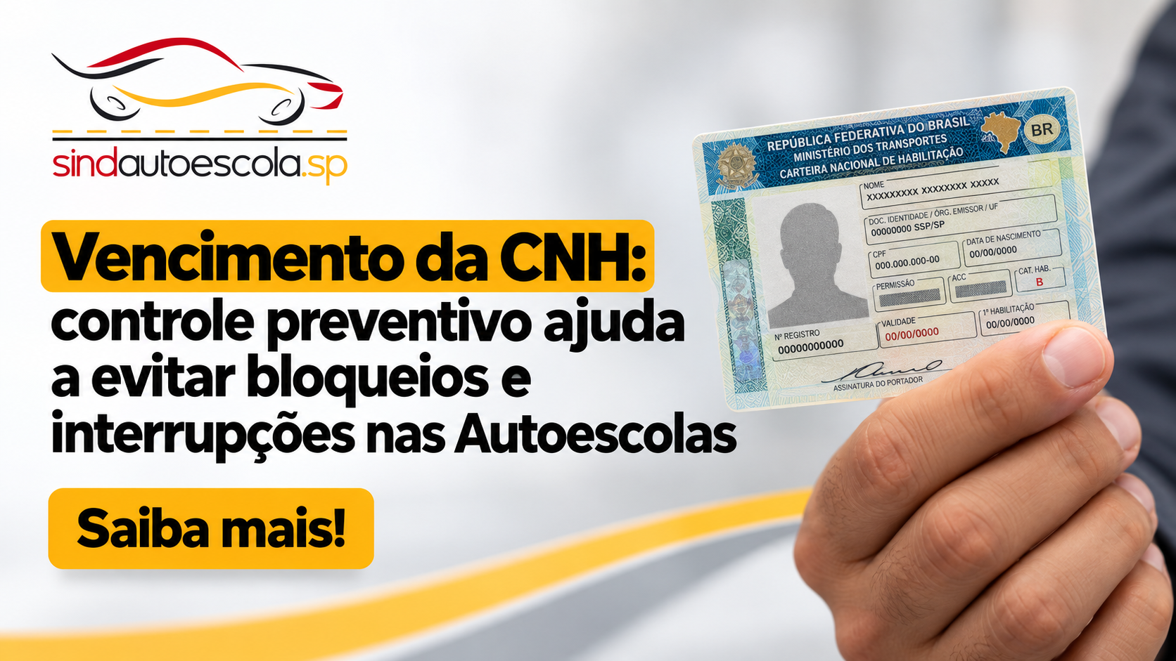 Vencimento da CNH: controle preventivo ajuda a evitar bloqueios e interrupções nas Autoescolas