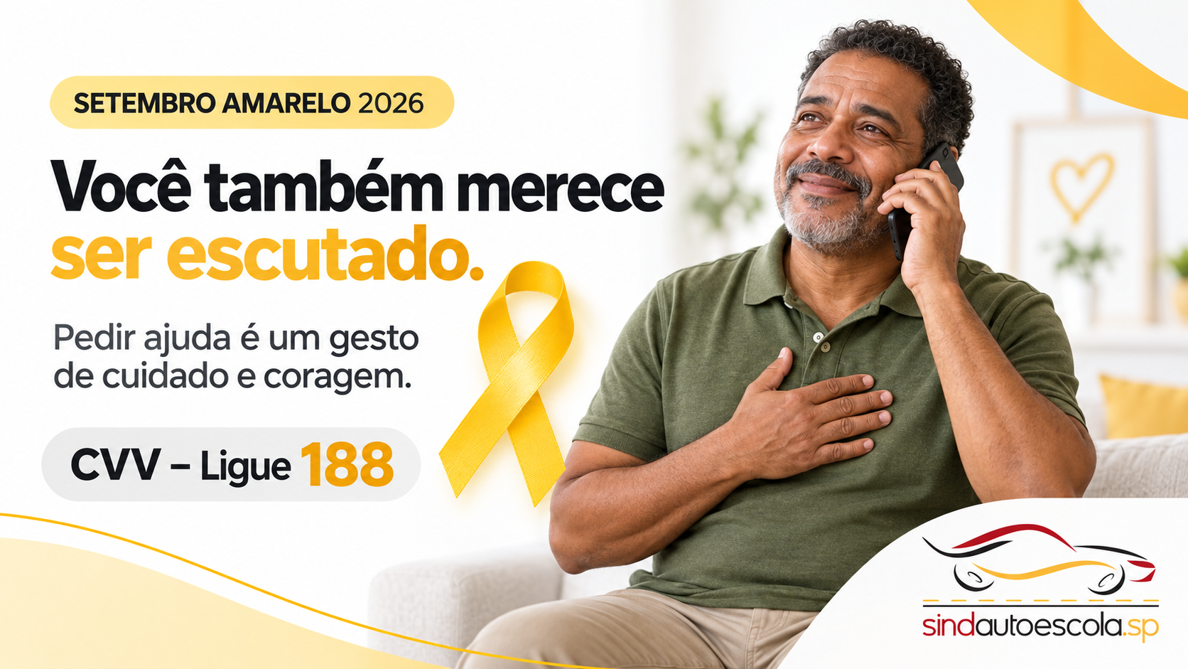 Setembro Amarelo 2026: Quem cuida também precisa de cuidado