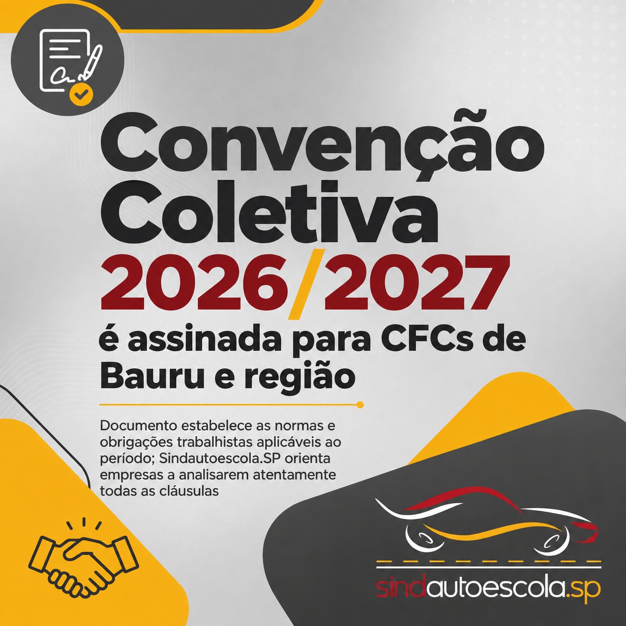 Convenção Coletiva 2026/2027 é assinada para CFCs de Bauru e região
