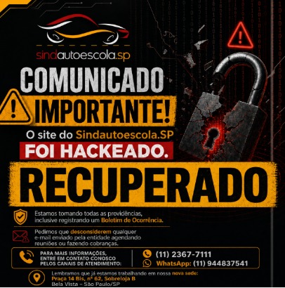 Site do Sindautoescola.SP está ativo novamente